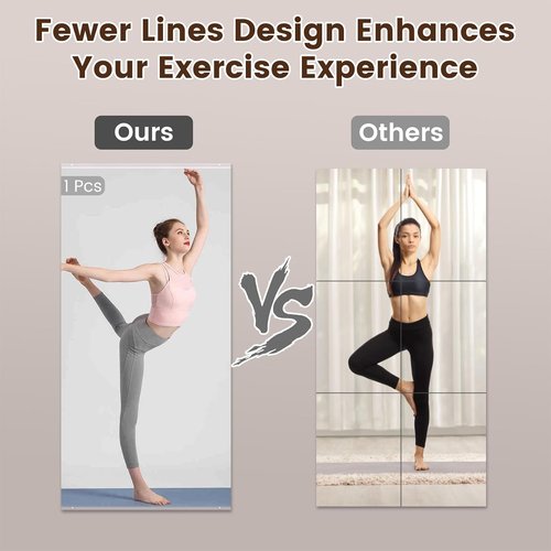 LOAAO Gym Mirror - 3-Piece Tempered Glass Set | Flexible 47.24"x29.53" Design for Home Gym & Dance Studio