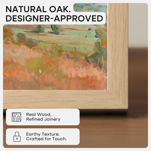 Homeforia 16x20 Wooden Frame, High End Natural Oak 16x20 Light Wood Picture Frame with Mat 11x14, 16 by 20 Poster Frames Matted to 11 x 14 Photo, 20by16 Thin Frames, Tempered Glass, Wall Kit, Set of 1