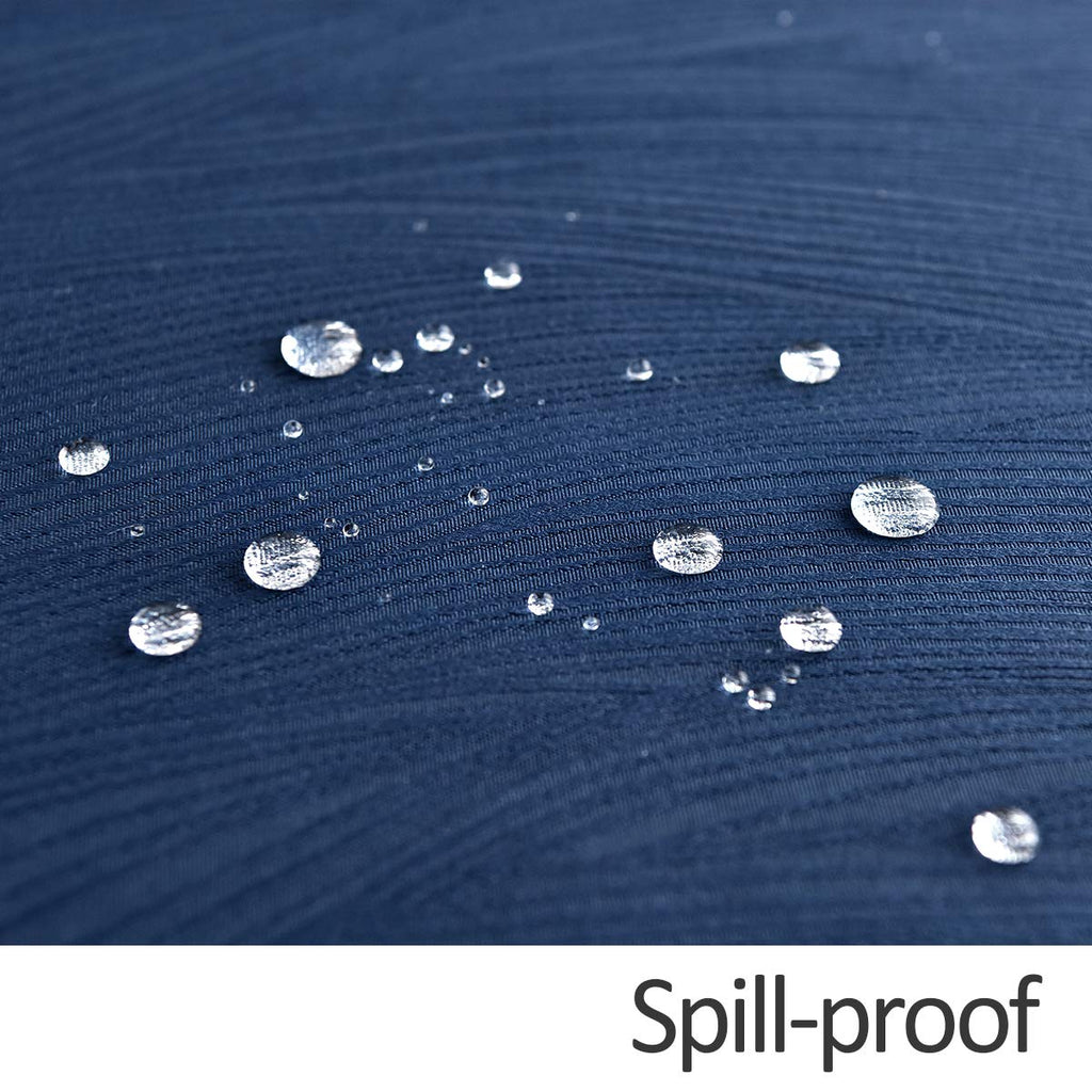 maxmill Jacquard Table Cloth Waving Pattern Water Proof Wrinkle Free Heavy Weight Soft Tablecloth Decorative Fabric Table Cover for Outdoor and Indoor Use Rectangular 60 x 104 Inch Navy Blue