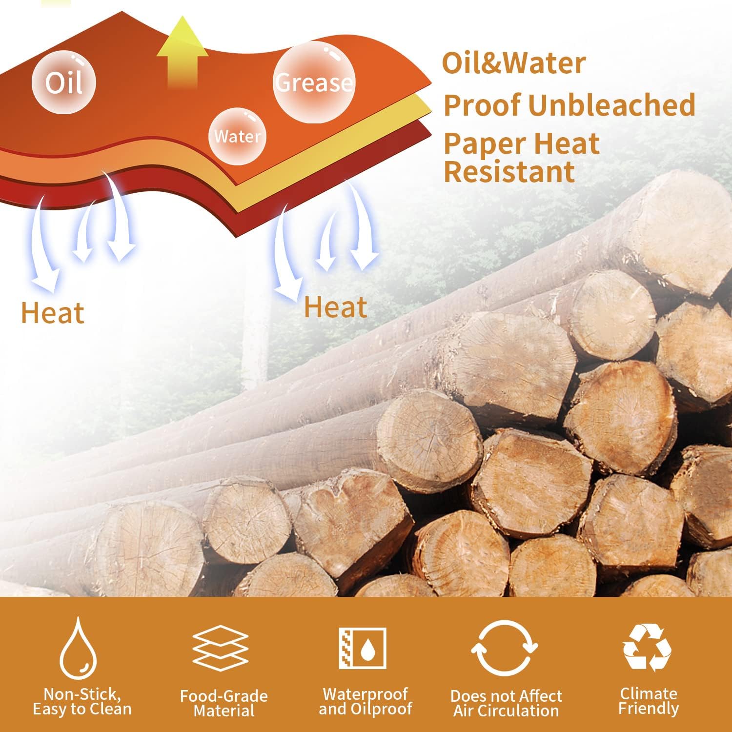Ninja | Air Fryer Liners - 120 Pcs Disposable Parchment Paper for Foodi Smart XL & FG551 Grill