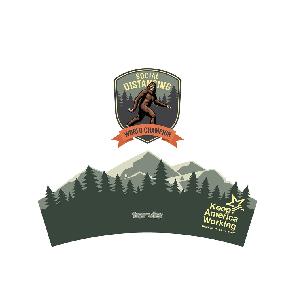 Tervis Social Distancing Yeti Made in USA Double Walled Insulated Tumbler Travel Cup Keeps Drinks Cold & Hot, 24oz, Clear