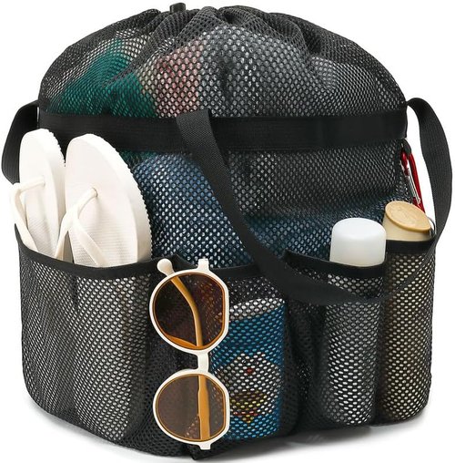 Fammart Portable Mesh Shower Caddy - Extra Large 8-Pocket Tote for College, Camping & Travel