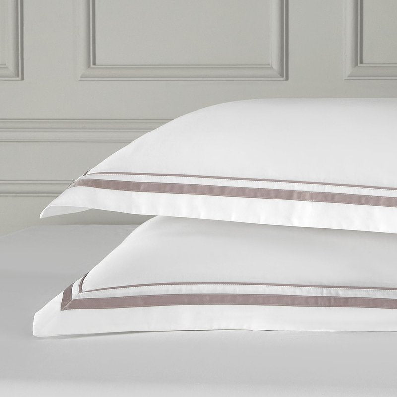 Ranznaz White Pillow Shams King Size Set of 2, 100% Cotton 400TC Sateen Luxury Hotel Pillowcases, Piping Oxford Pillow Cases with Envelope Closure for Bedding Linen, 20x36 Inches