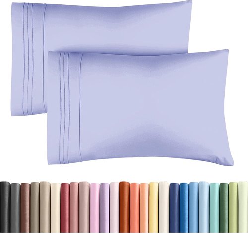 King Pillow Cases by [Brand Name] - Ultra Soft Hotel Quality - Cozy & Wrinkle-Free - Lavender - Set of 2