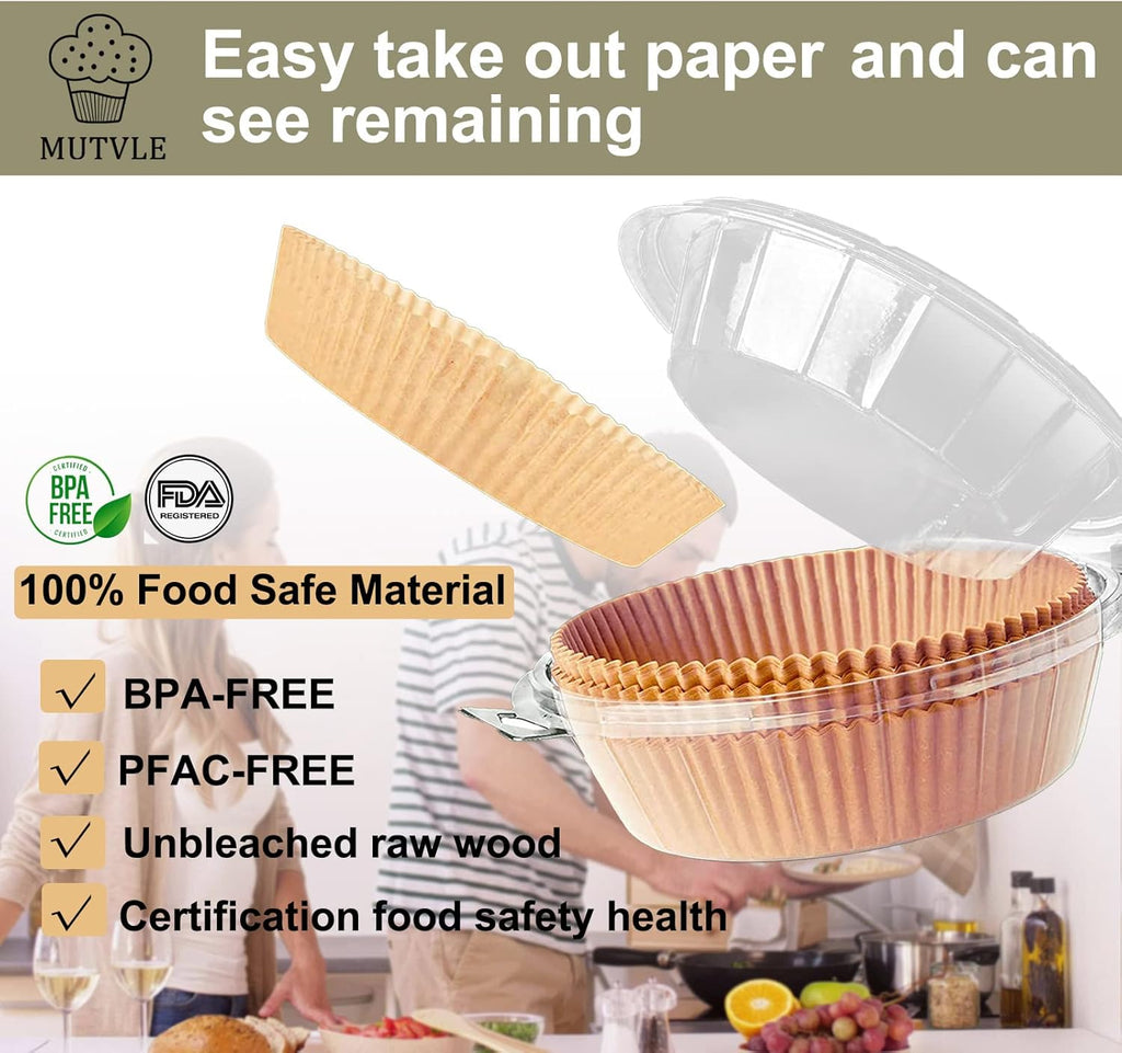 Ninja Air Fryer Liners - Disposable 8-Inch Round Parchment Paper | 200 Pcs for 4 Qt Air Fryer