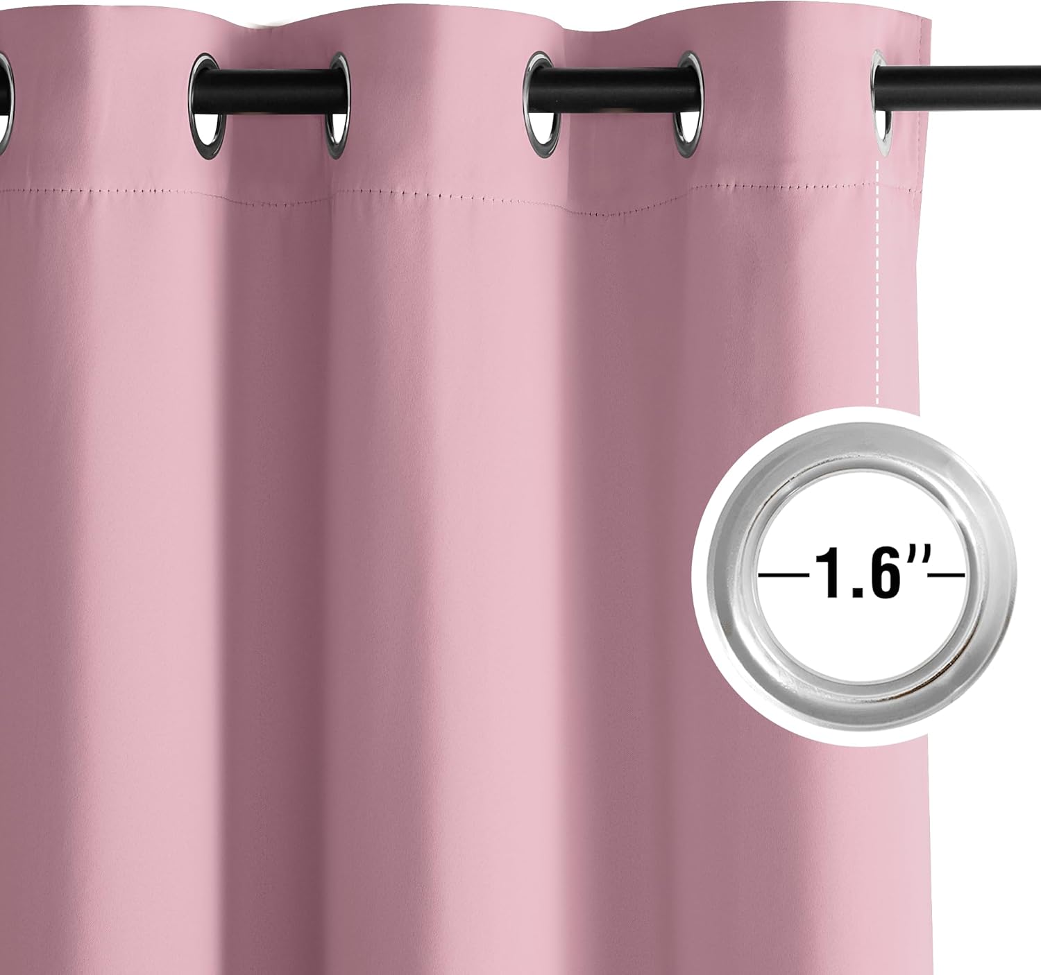 NICETOWN Room Darkening Curtains - Elegant Rouge Pink Drapery Panels, 52" x 84" Size