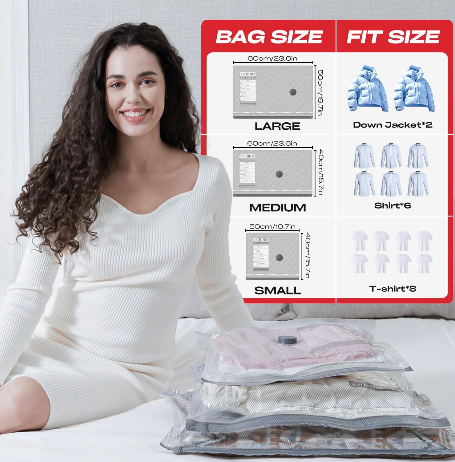 Skiennix Travel Vacuum Storage Bags - 18 Pack Compression Packing Bags with USB Pump | Carry-On Size for Luggage