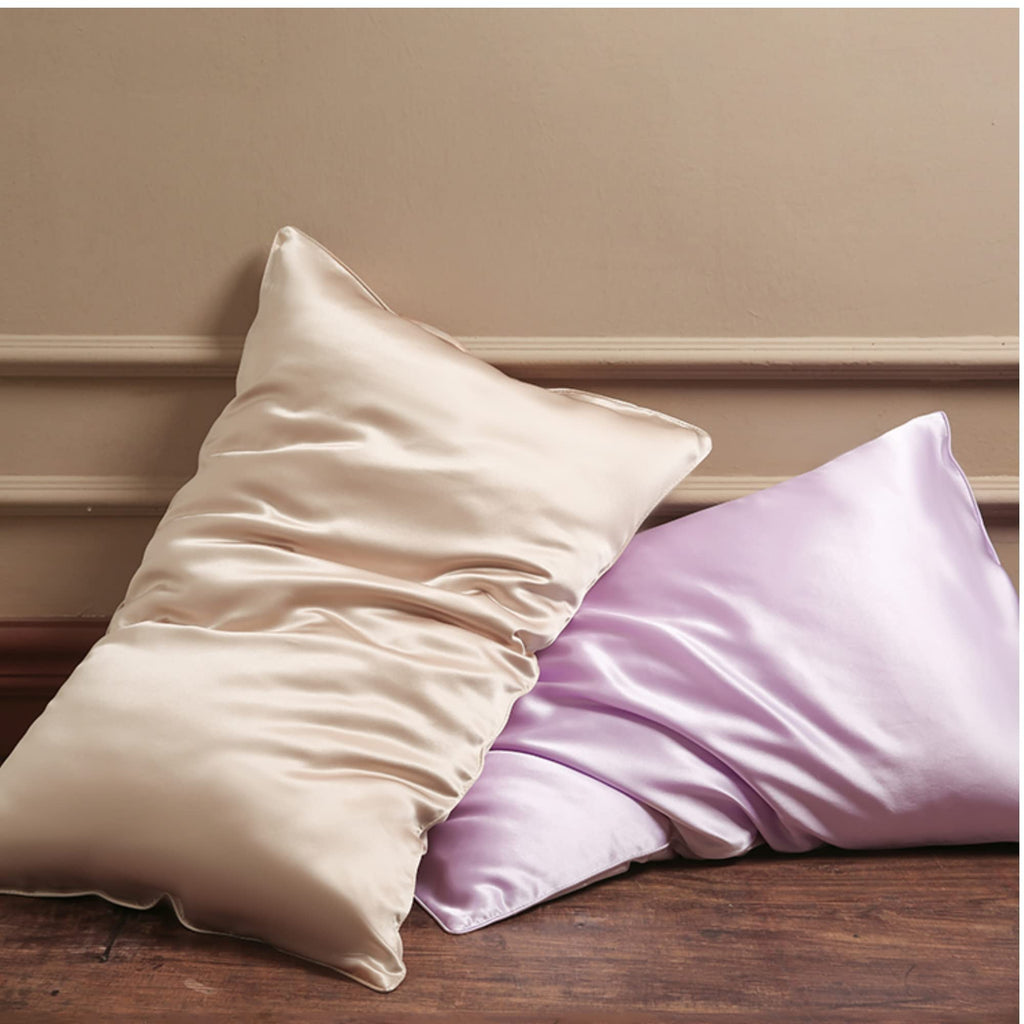 100% Mulberry Silk Pillow Case Made in USA, 22 Momme Highest Grade Organic Silk Pillowcase for Hair and with Zipper in King Size, Anti Aging, Anti Acne, Hypoallergenic (Beige, King)