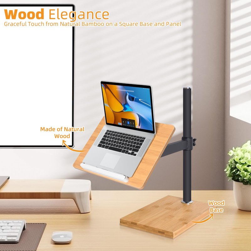 Extral Large Size Book Stand Height Adjustable, wishacc Upright Bamboo Wood Book Stand Cookbook Holder for Reading Hands Free