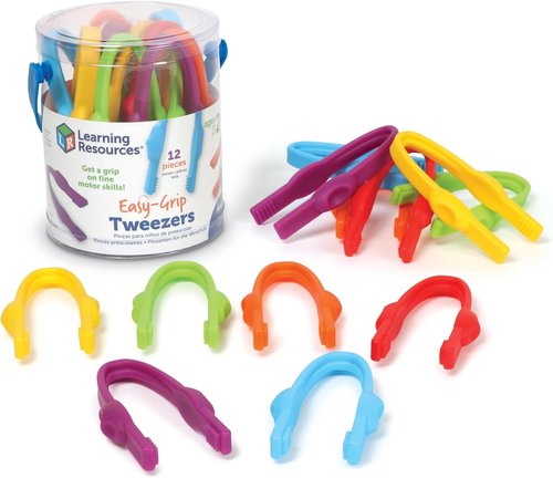 Learning Resources Easy-Grip Tweezers - Montessori Fine Motor Skills Tool for Kids | Sensory Bin Essential