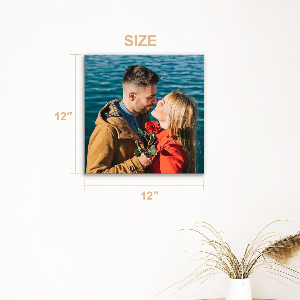 Skiennix Personalized Canvas Wall Art - Custom 12" X 12" Framed Prints for Living Room & Bedroom Decor