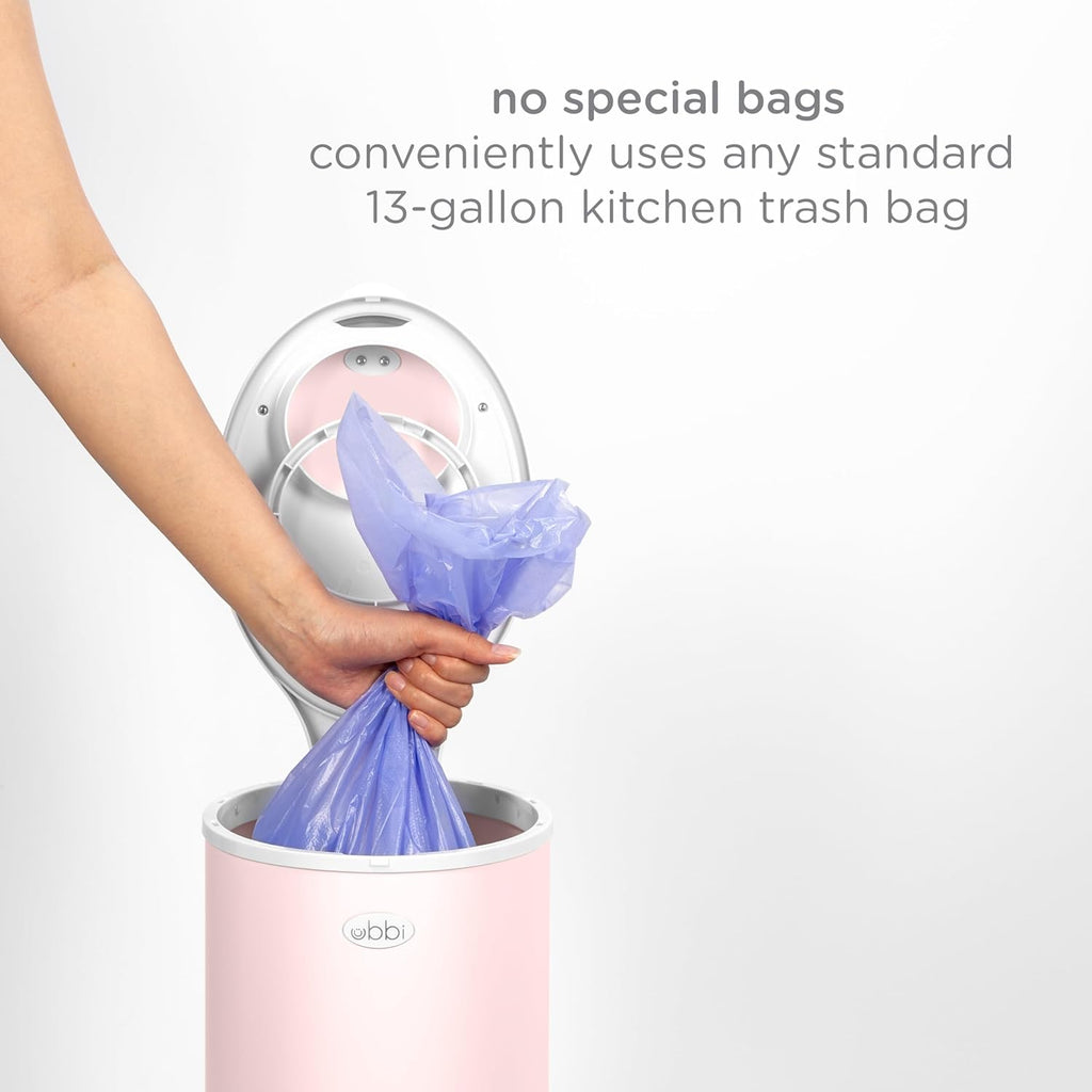 Ubbi Steel Diaper Pail - Odor Locking Design, No Special Bag Needed | Award-Winning, Blush Pink