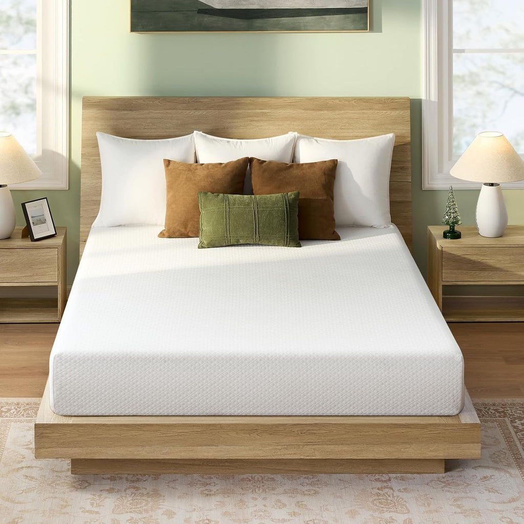 Rolanstar Twin Size Gel Memory Foam Mattress - 10 Inch, Breathable & Supportive, CertiPUR-US Certified, White