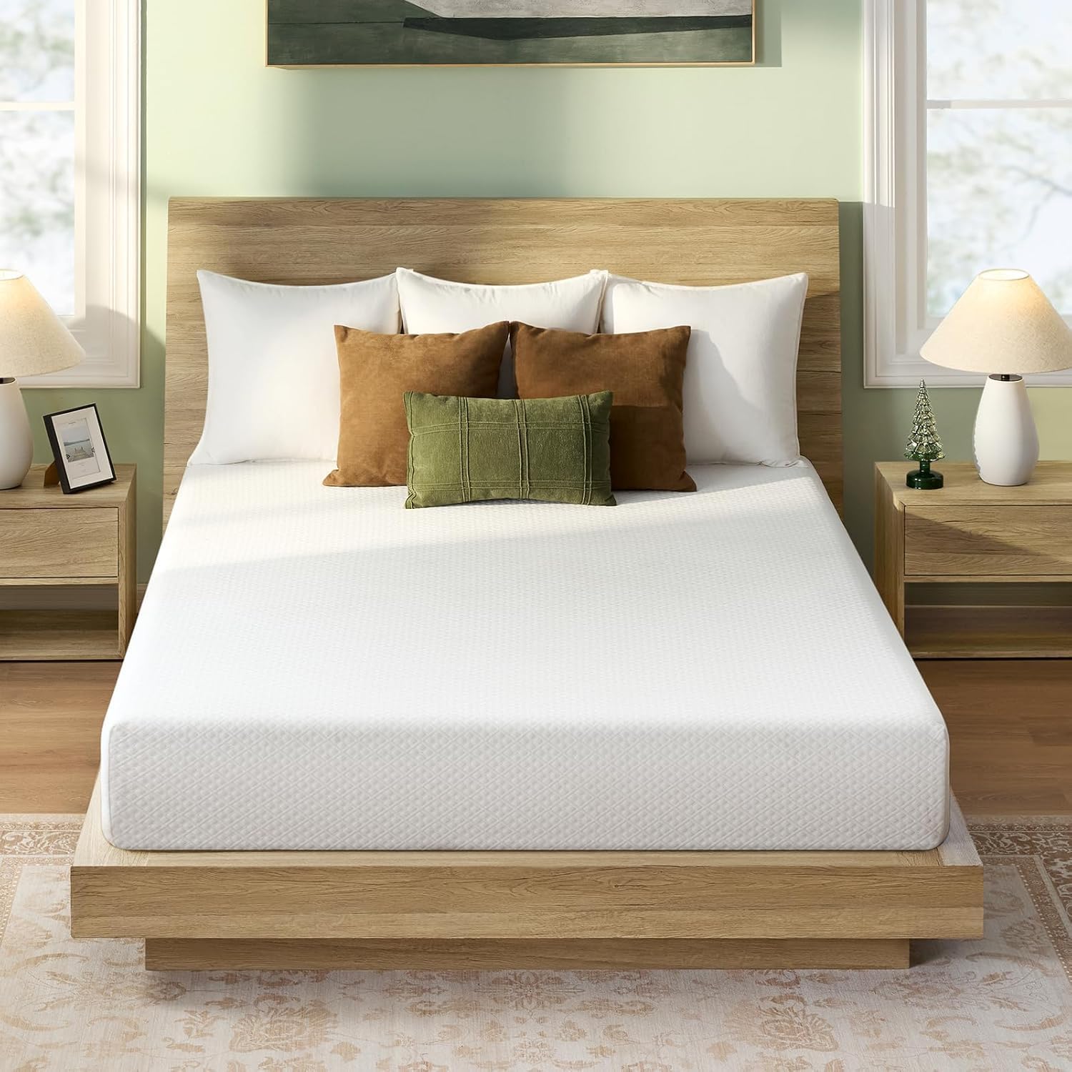 Rolanstar Twin Size Gel Memory Foam Mattress - 10 Inch, Breathable & Supportive, CertiPUR-US Certified, White