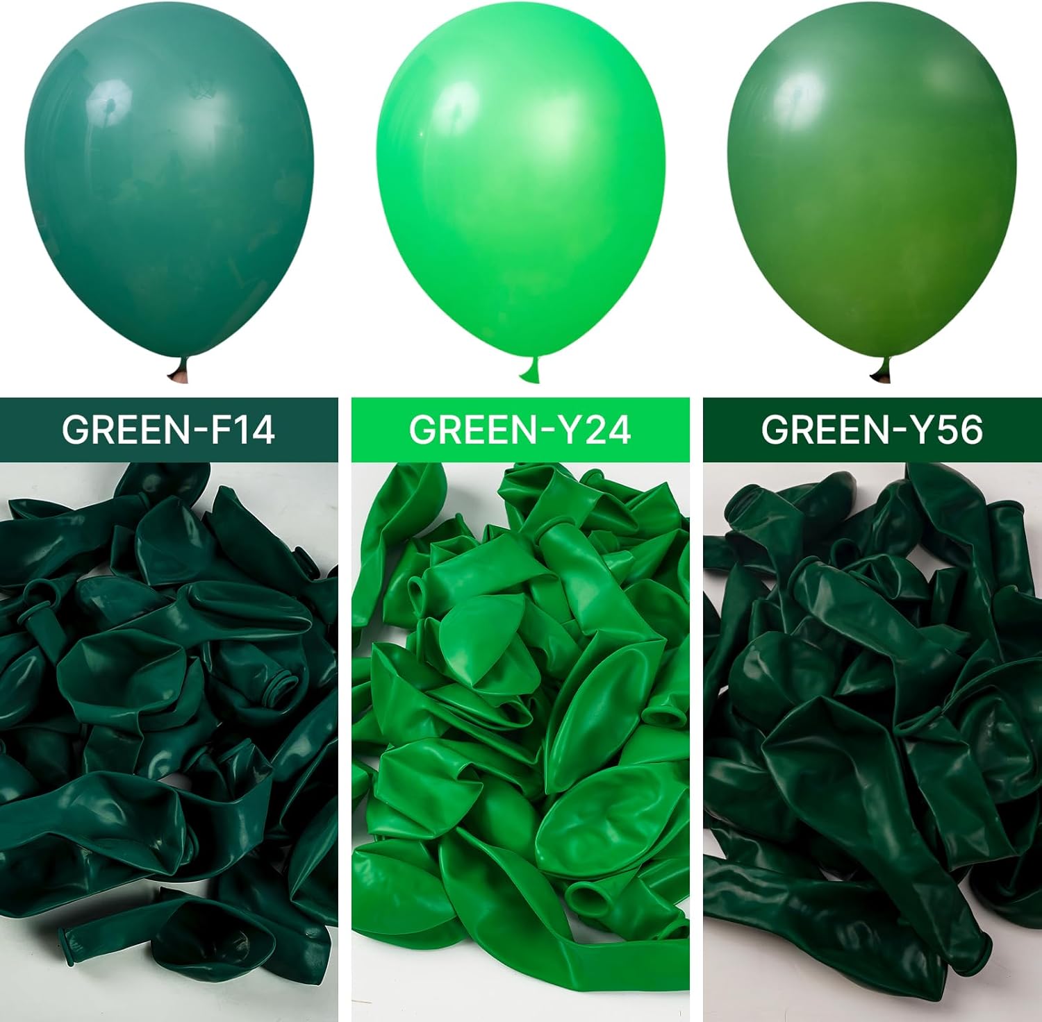 PartyWoo Dark Green Balloons - 120-Piece Emerald Balloon Arch Kit for Birthday & Graduation Decor