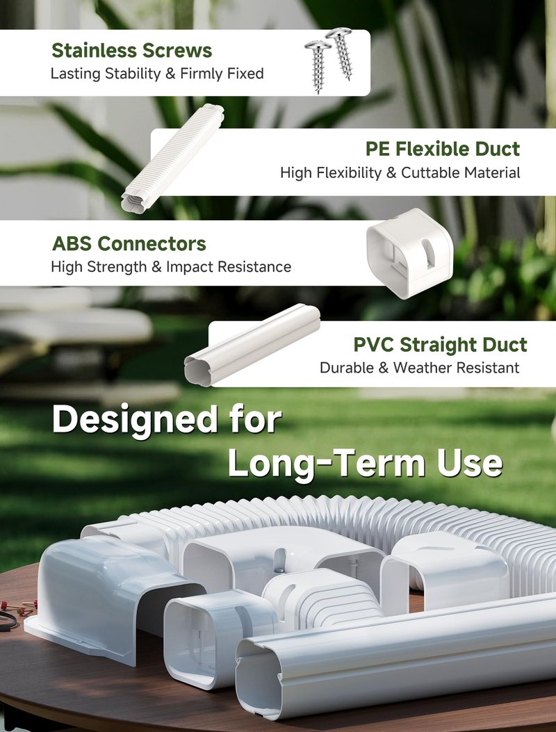 SMOQIO Mini Split Line Set Cover 3 Inch 12.5Ft, Easy to Install Lineset Cover Kit for Mini Split with Instruction, DIY Decorative PVC White Kit for Minisplit, Air Conditioner, Central AC and Heat Pump
