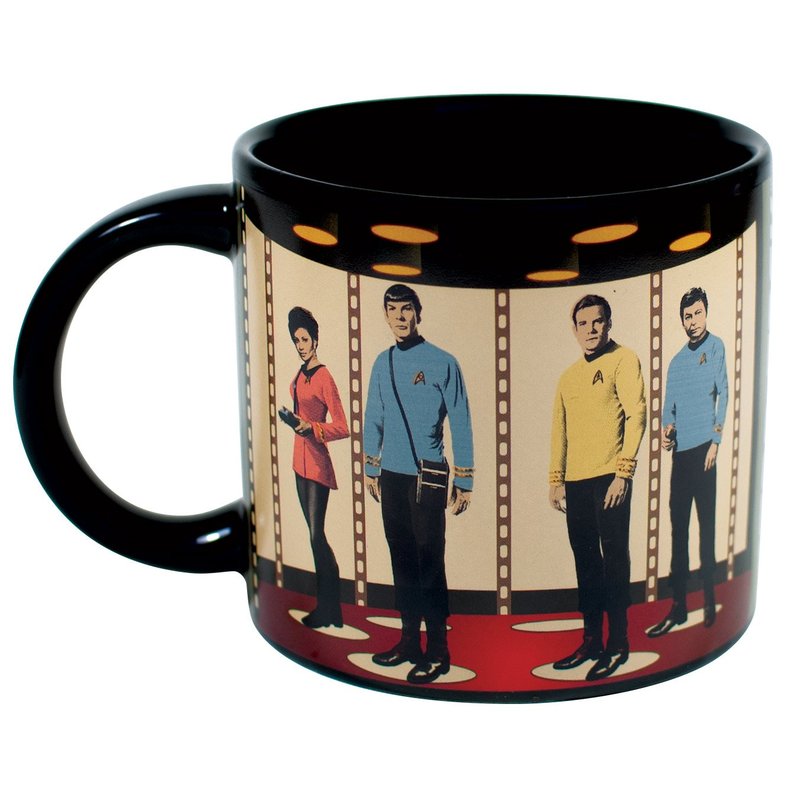 Unemployed Philosophers Guild Star Trek Transporter Heat Transforming Mug - Hot Coffee Beams Down Kirk, Spock, McCoy, and Uhura, Comes in Fun Box,14oz