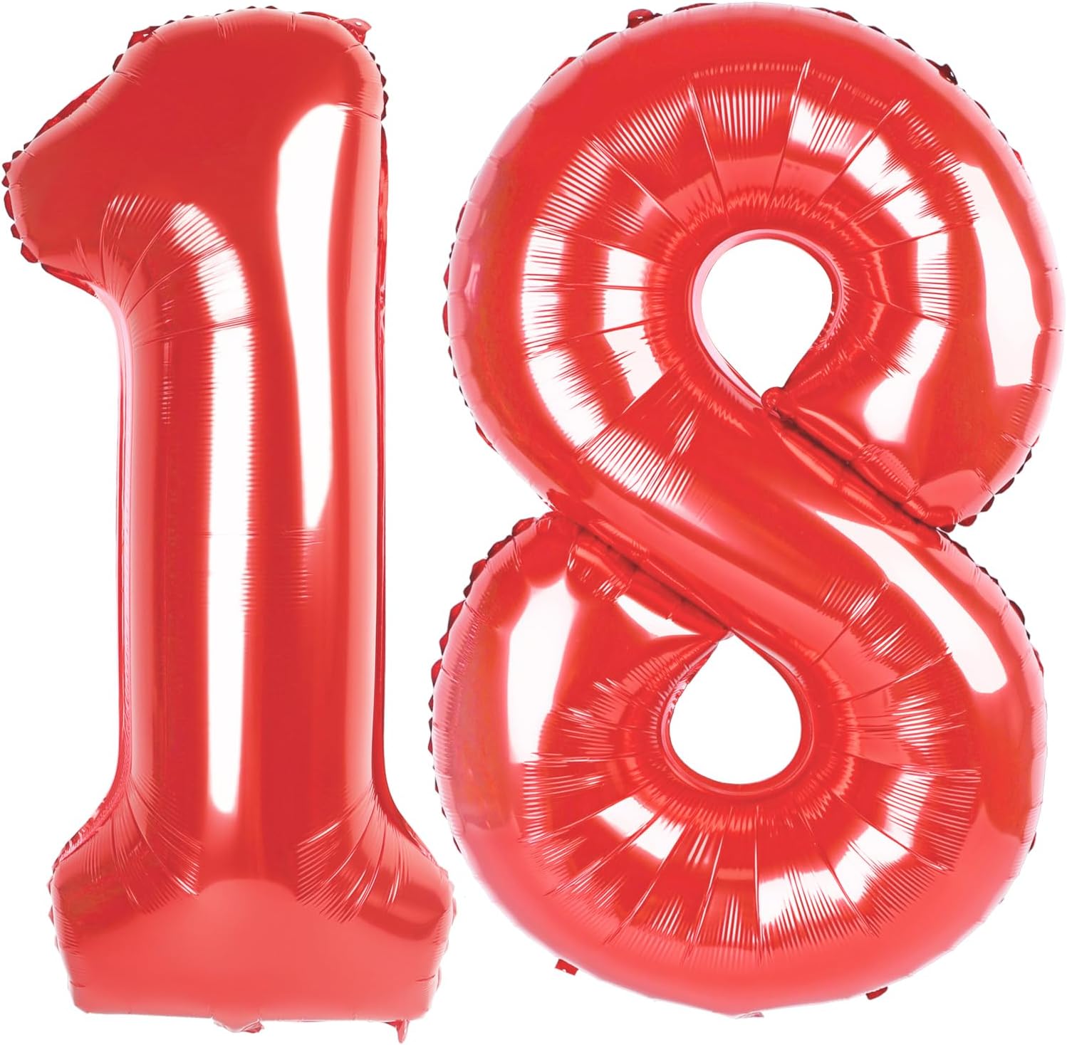 Numbers Balloons 40 Inch Red - 18th Birthday Party Decoration | Big Foil Balloons for Men & Women