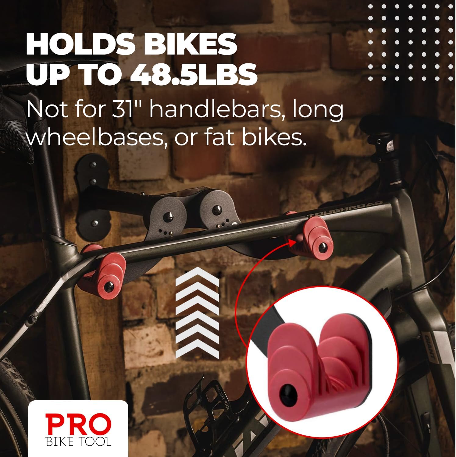 Pro Bike Tool Bike Wall Mount - Horizontal Indoor Rack for 1 Bicycle | Safe & Secure Storage Solution