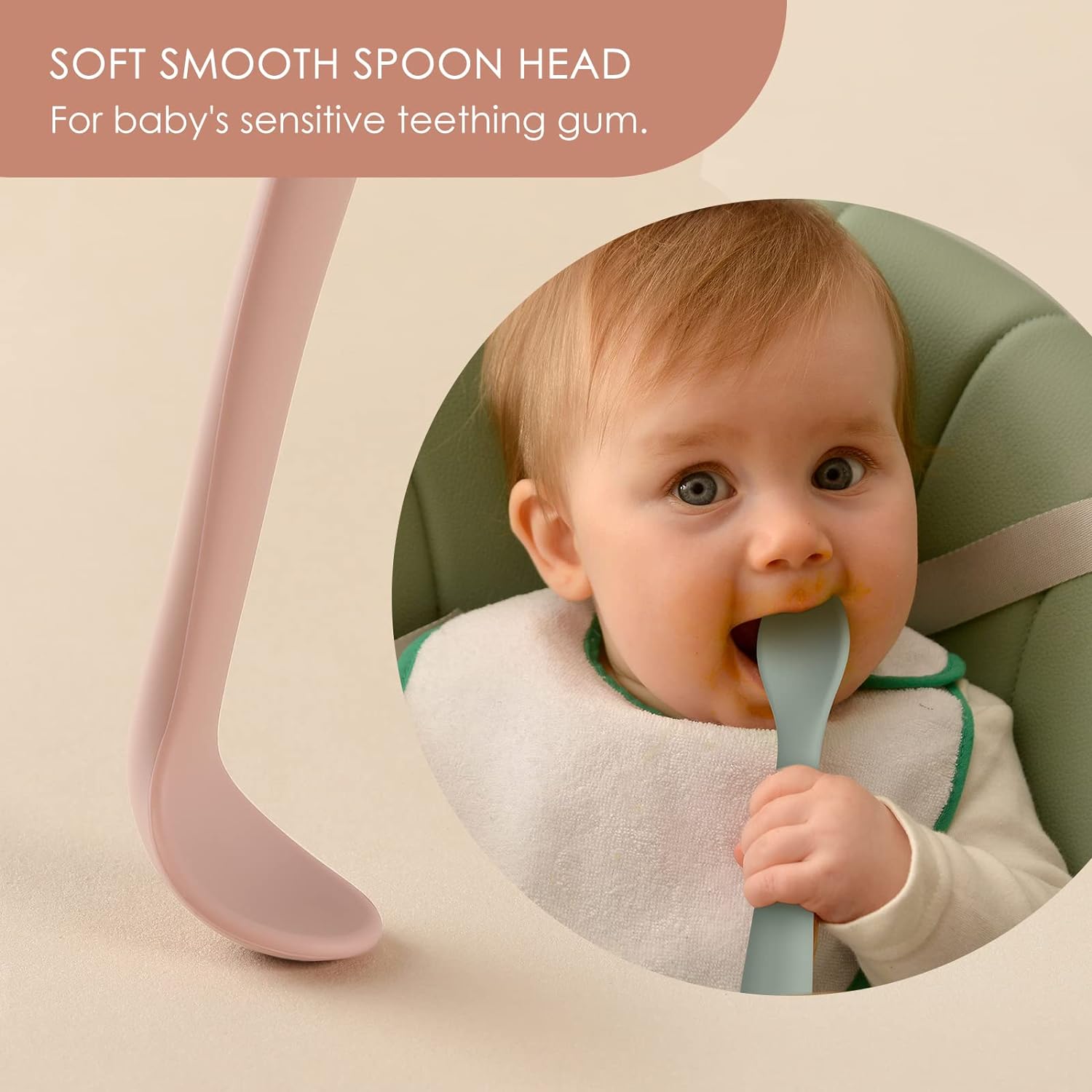 Skiennix 6-Piece Silicone Baby Feeding Spoons - Soft-Tip Infant Utensils for Easy Gum Care | Dishwasher Safe
