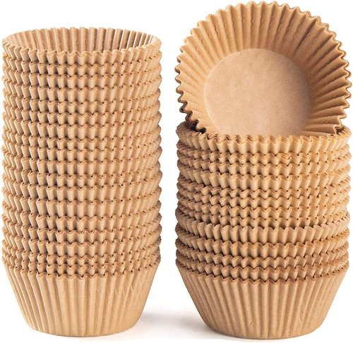 Caperci Natural Cupcake Liners - 500 Count Grease-Proof Baking Cups | No Smell Food-Grade Muffin Liners