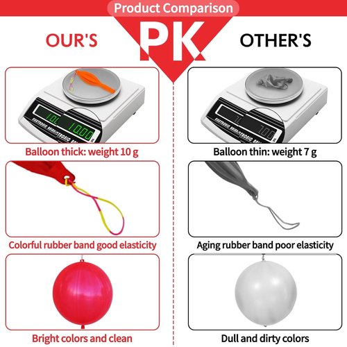 LEEZZIZZ Punch Balloons - 30Pcs Thickened Neon Party Favors for Kids | Heavy-Duty Bouncy Balls