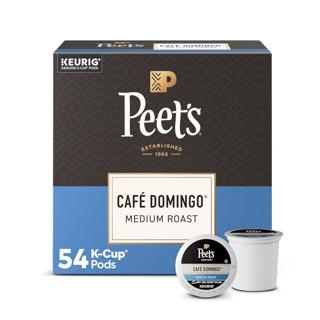 Peet's Coffee Medium Roast K-Cup Pods - 100% Arabica Café Domingo, 54 Count Box