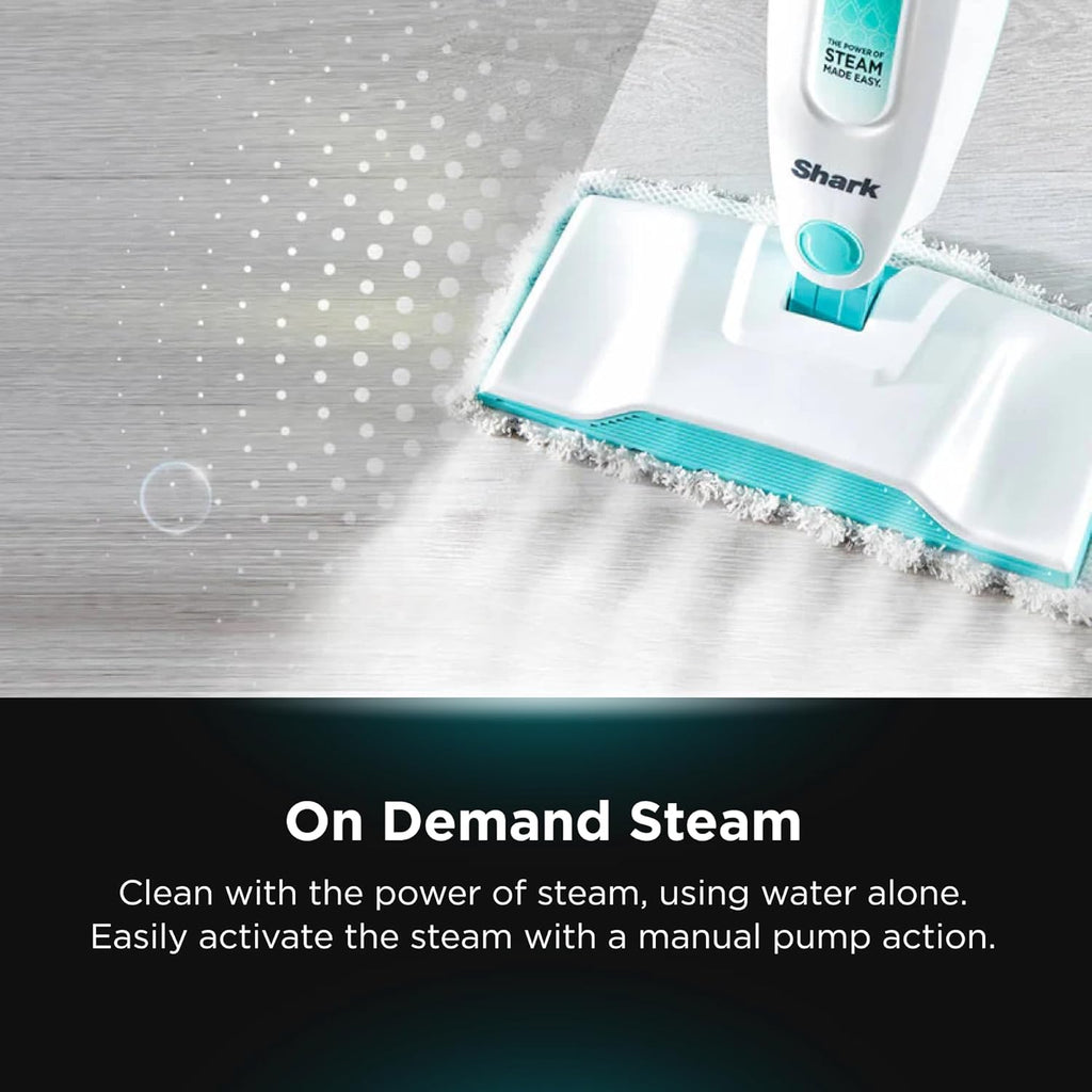 Shark Steam Mop | Hard Floor Cleaner with XL Removable Water Tank & 18-Foot Power Cord - White