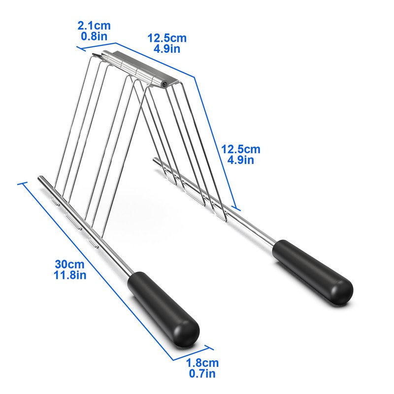 LZLXXLZL Sandwich Cage - Toaster Racks for 2-Slice Toast Maker, Classic Sandwich Clip to Make Toasted Sandwiches, Stainless Steel Bread Rack Toaster Accessories (Black)