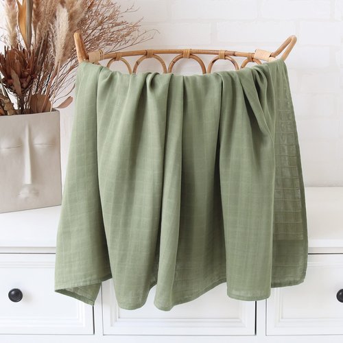 LifeTree Muslin Swaddle Blankets Neutral, Baby Waffle Swaddling Wrap Nursery Blanket for Boys Girls Newborn, 70% Viscose from Bamboo and 30% Cotton