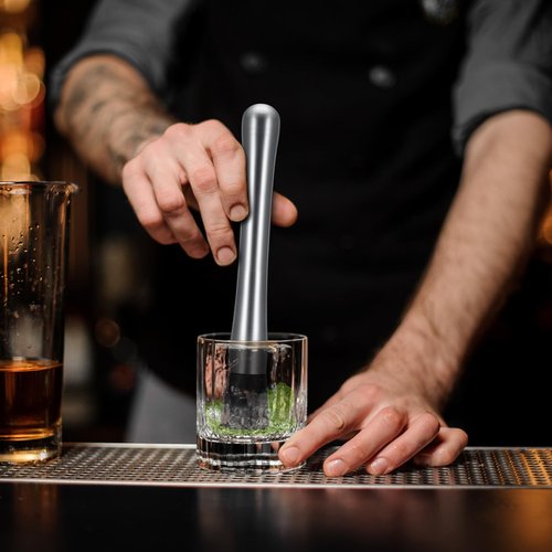 Zonon 32 Pieces Muddler for Cocktails Stainless Steel Drink Muddler 8 Inch Long Mojito Tool Muller for Drinks Ice Crusher Bartender Tools Set Home Bartender Bars Accessories