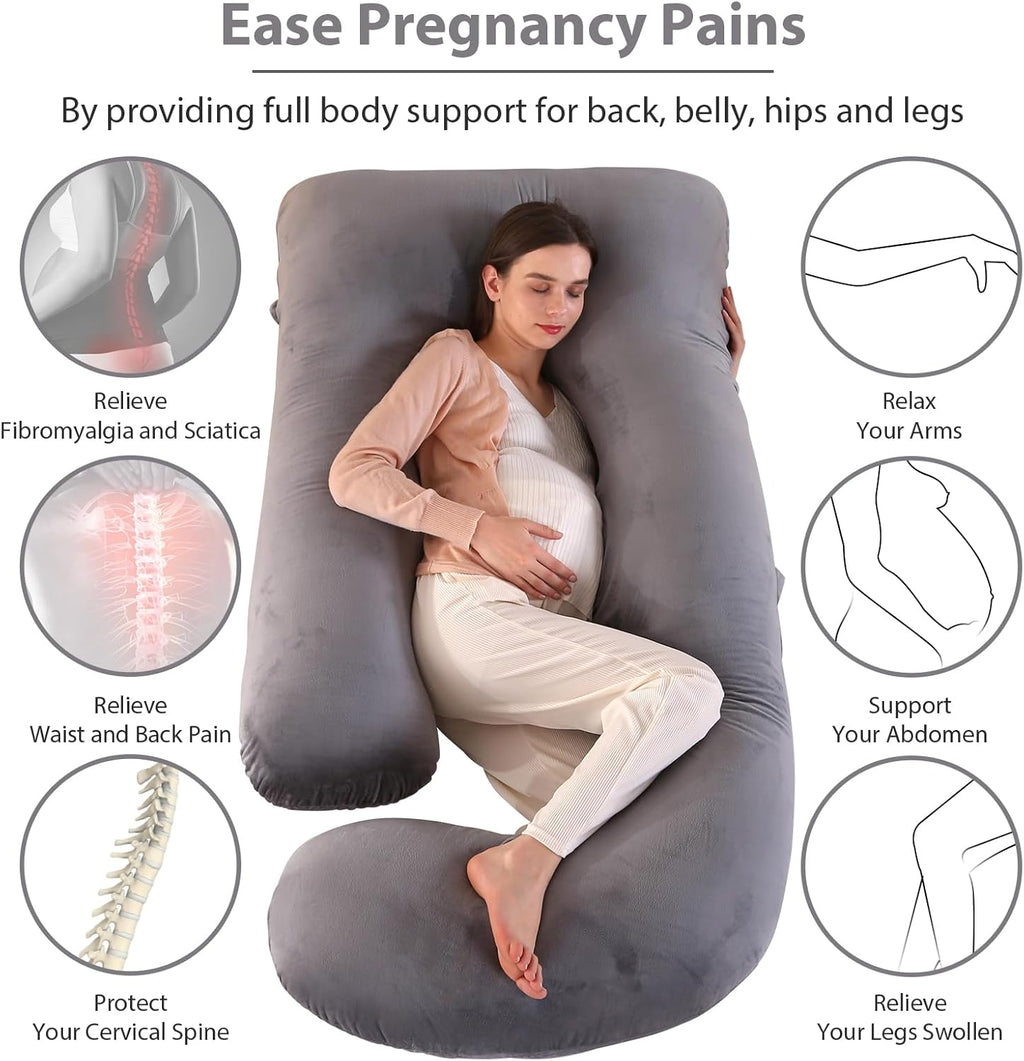 Victostar Pregnancy Pillow - 57-Inch U-Shaped Maternity Pillow with Removable Cover for Full Body Support
