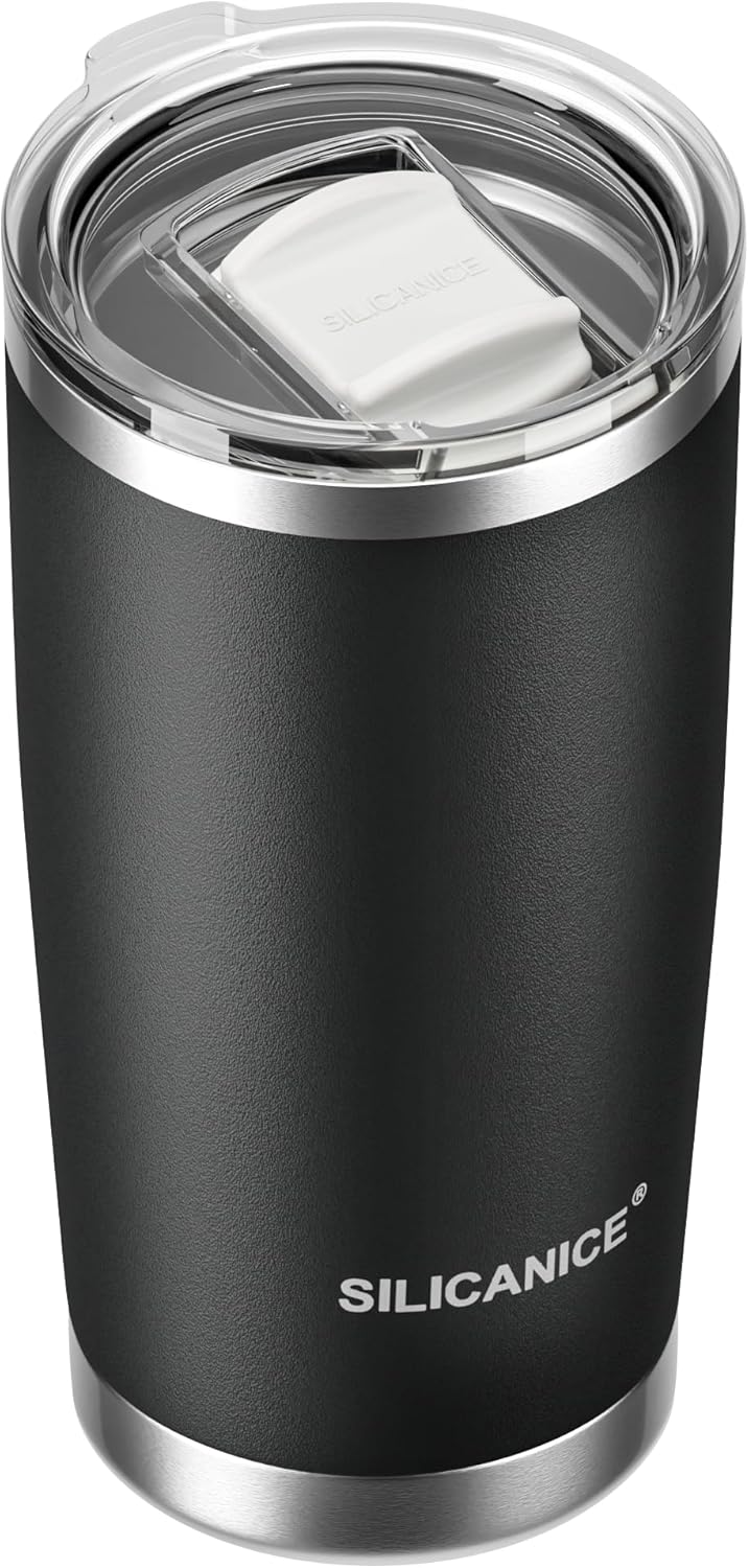 Skiennix 20oz Stainless Steel Vacuum Insulated Tumbler - BPA-Free, Double Wall Travel Mug, Black