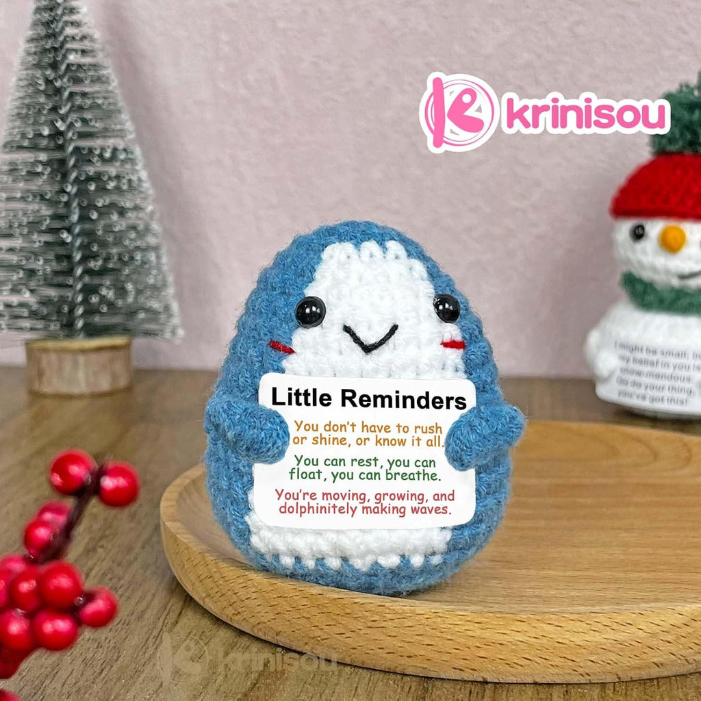 Positive Animals Dolphin Crochet Gifts - Inspirational Dolphin Desk Decor for Marine Biology Lovers | Perfect Motivational Gift for All