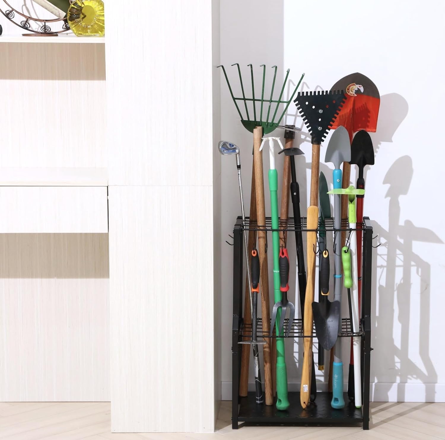 UU-Major Garden Tool Organizer - Heavy-Duty Free-Standing Yard Tool Rack for Garage Storage