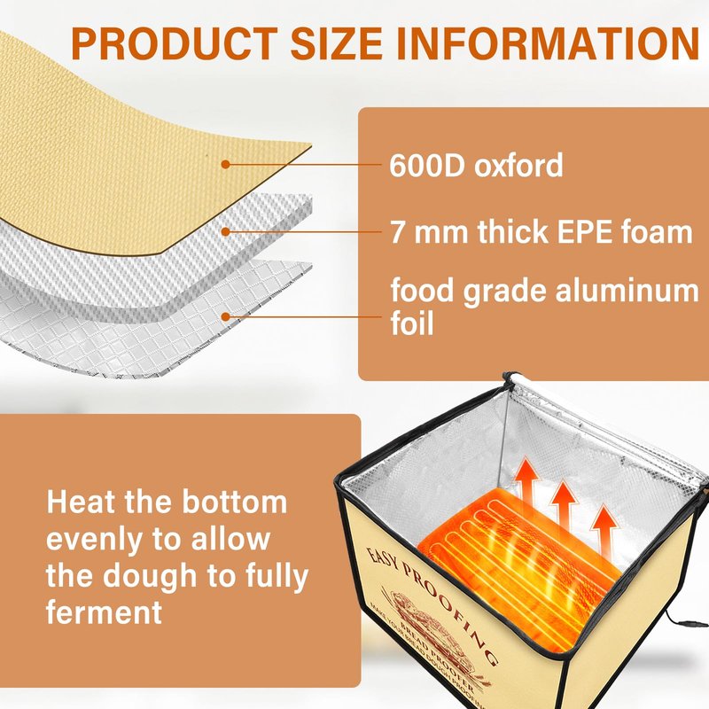 New Upgraded Bread Proofing Box, Windspeed Dough Proofing Box Temperature Control and Timer Controller Dough Proofer with Heater for Bread, Pizza and Yoghurt Making
