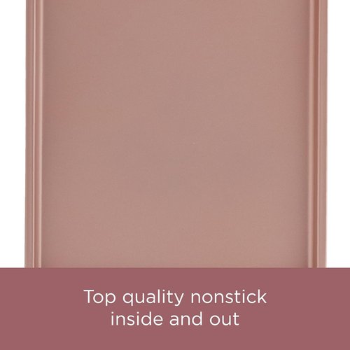 Farberware Nonstick Cookie Sheet - 10 Inch x 15 Inch, Rose Gold Red | Perfect for Baking Cookies
