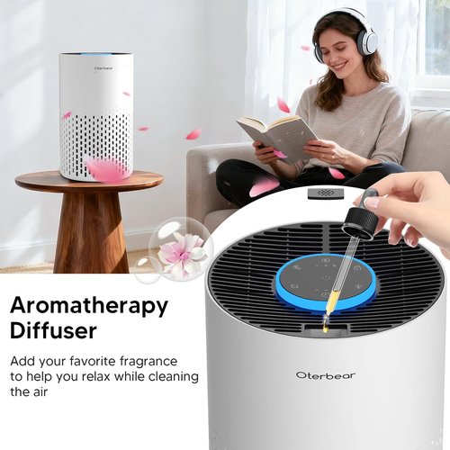 H14 HEPA Air Purifier by [Brand Name] - Ultra Quiet 24dB Aroma & Sleep Mode - Ideal for Rooms Up to 1250 Ft², White