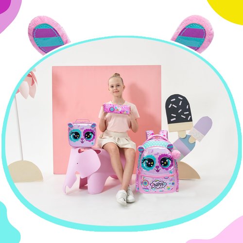 Meetbelify Cute Cat Backpacks for Girls School Bag Girls Backpacks Ages 8-10 with Lunch Box Kids Bookbag Set Travel Backpack for Preschool Kindergarten Elementary Students Backpack to School Supplies