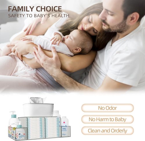 GILPWA Diaper Caddy - Detachable Clear Acrylic Organizer for Baby Changing Table Essentials
