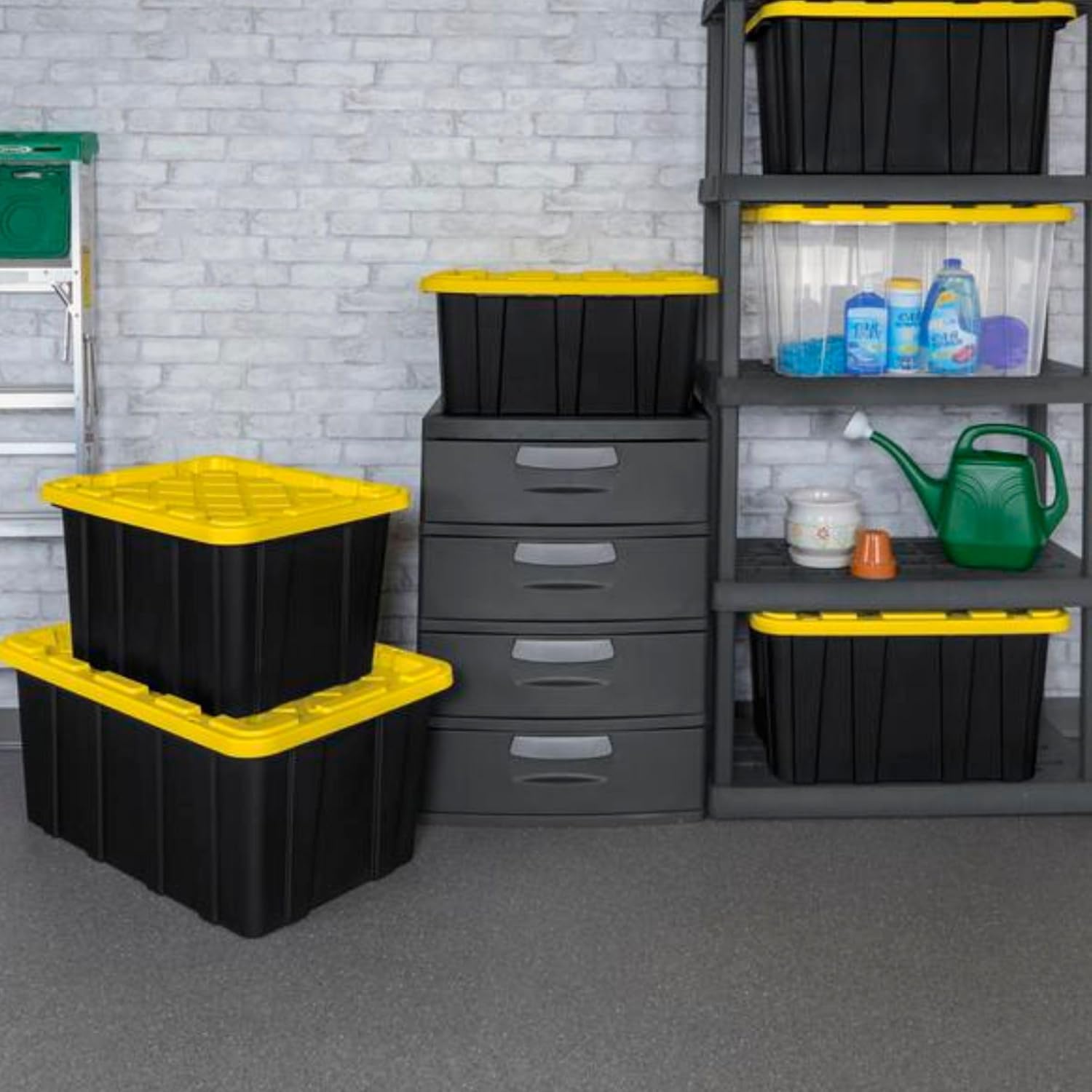 Sterilite 27 Gallon Heavy-Duty Storage Tote - 4-Pack Stackable Plastic Bins with Lids for Garage & Outdoor Gear