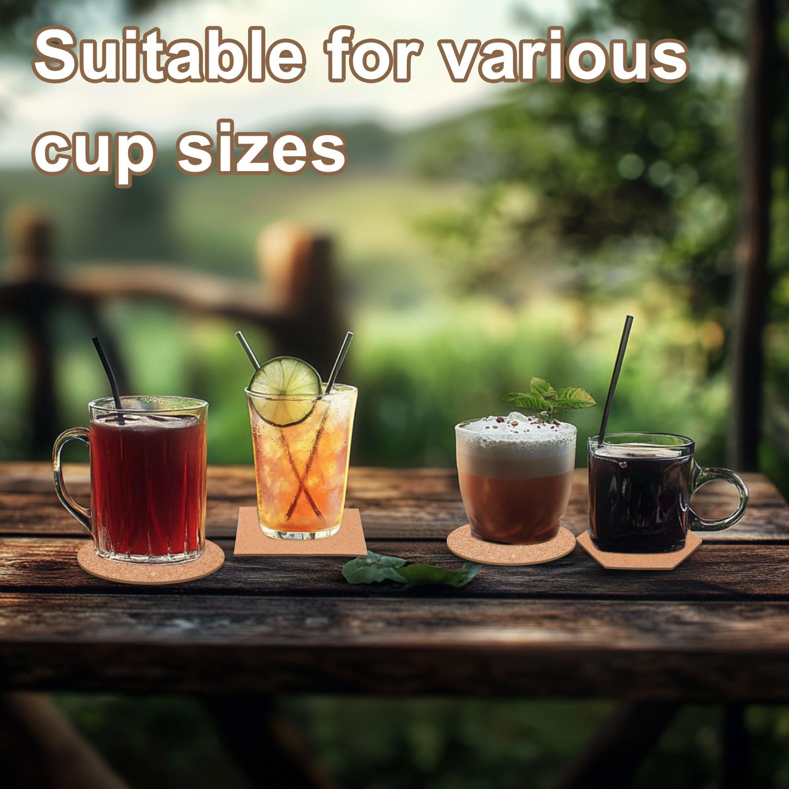 uxcell 60pcs Cork Coasters for Drink, 3 Inch Round Drink Coaster Absorbent Coffee Coaster for Wine Glasses Cups Mugs Home Tabletop Decoration