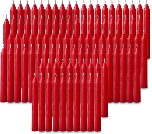 Bulk Red Candles by [Brand Name] - Perfect for Christmas Tree Decorations | 4 Inch x 1/2 Inch, 1.5 Hour Burn Time