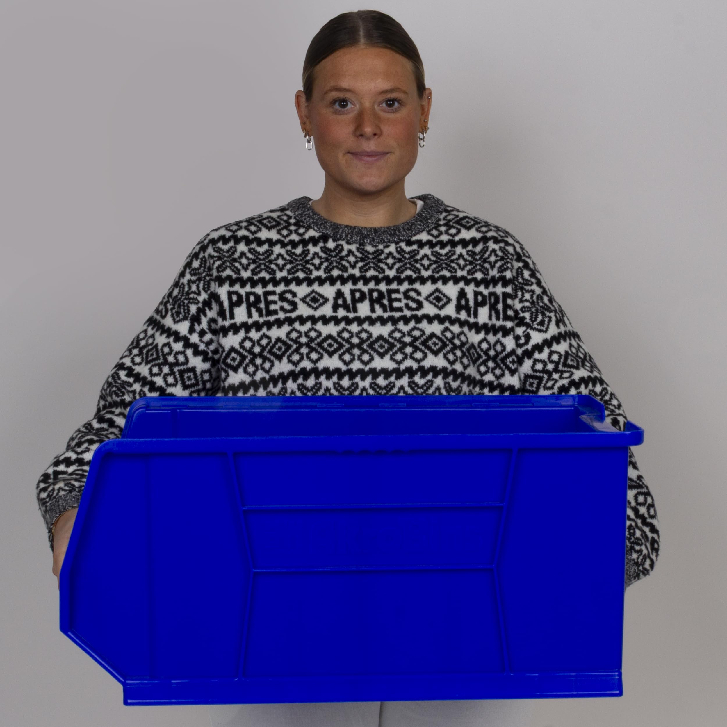 Akro-Mils 30288 Super-Size AkroBins Plastic Storage Bins, Space-Saving Stackable Bins for Garage, Classroom, Warehouse Organization, 24" L x 16" W x 11" H, Blue, 1-Pack