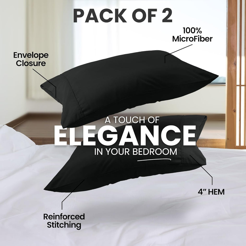 Utopia Bedding Pillow Cases - Soft Brushed Microfiber 2-Pack | Oeko-TEX Certified, 20x30 Inches (Grey)