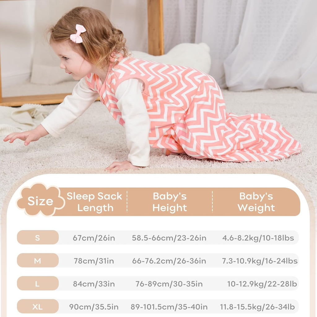 Yoofoss Baby Sleep Sack - 100% Organic Cotton Wearable Blanket | Lightweight 2-Way Zipper, 0-6 Months