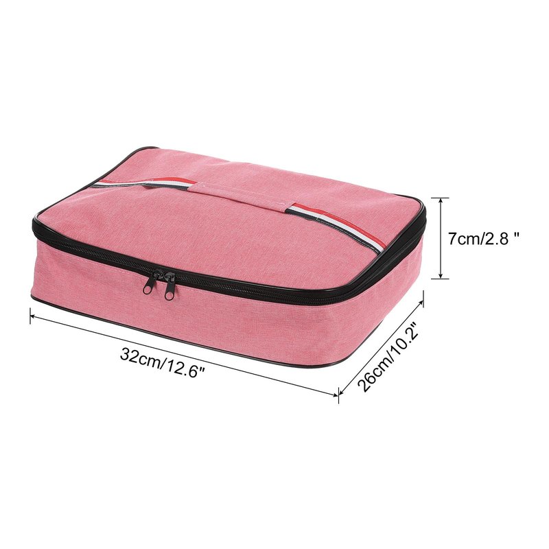 uxcell Insulated Flat Lunch Bags, 12.6" x 10.2" x 2.8" Food Containers Bag Reusable and Portable Flat Bento Bags with Food Storage Bags for Work, Office or Picnic, Grey