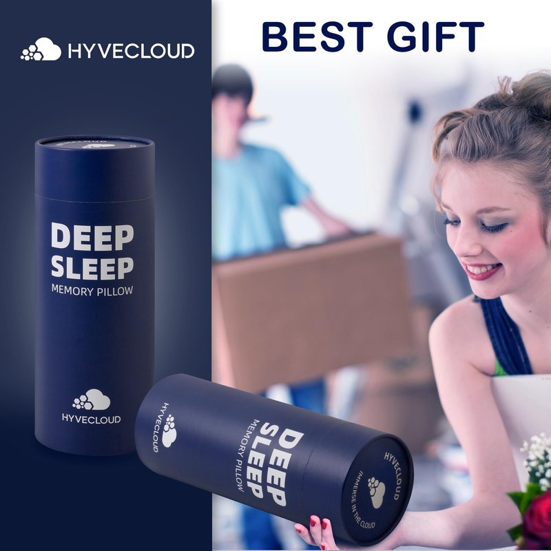 HYVECLOUD Memory Foam Bed Pillow，Adaptive Pillows for Neck Pain Relief，Medium Firm Pillow for Side,Back,and Stomach Sleepers Keep Pressure Relief to Deep Sleep, 24 * 16 * 5 Inches, Standard