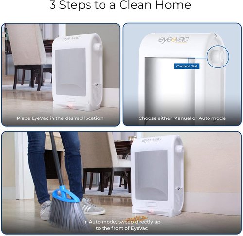 EyeVac Pro Touchless Vacuum - Ultra-Fast Automatic Dustpan for Salon & Home | 1400W Bagless, Corded, White