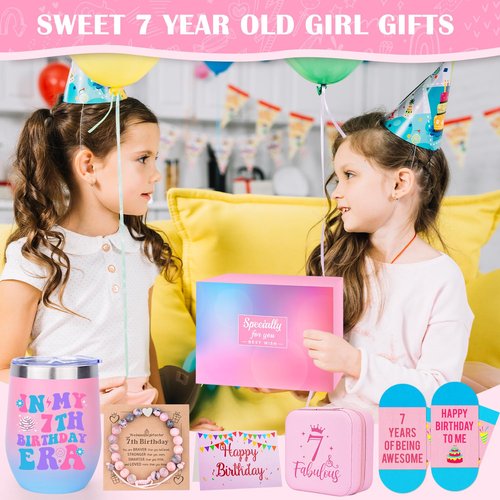 TOUPONS 7 Year Old Girl Birthday Gifts, Best 7th Birthday Gift for Teen Girls, Gifts Ideas for Seven Year Old Girls, Happy 7th Bday Gift Christmas Presents for Daughter Niece Granddaughter